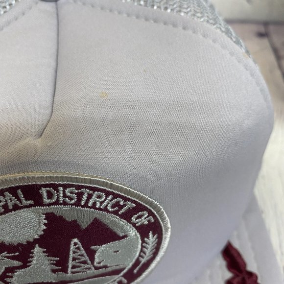 Vintage Hat Cap Snapback Gray Municipal District of Brazeau Trucker Mesh Leaf - Picture 9 of 9